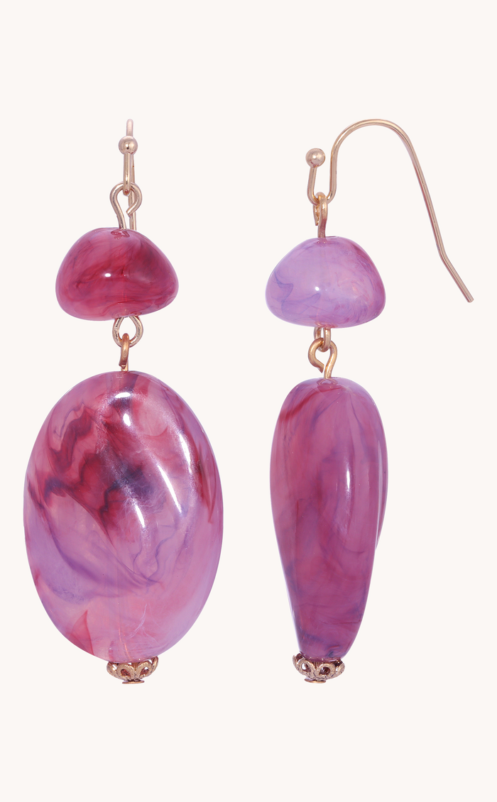 Amethyst Beaded Dangling Earrings