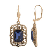 Regency Brontë Filigree Octagon Crystal Drop Earrings