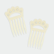 White Double Hair Combs