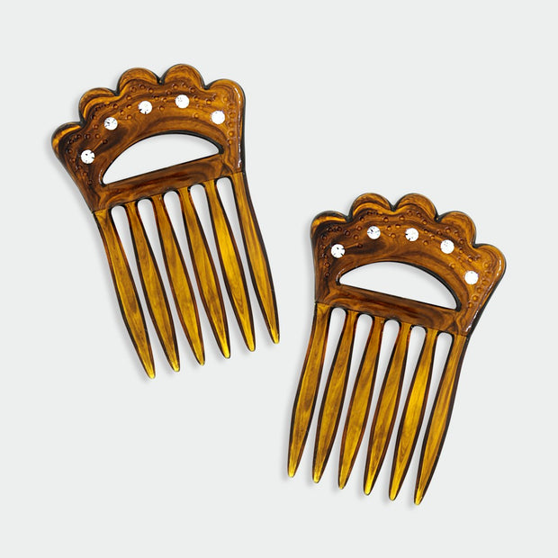 Brown Double Hair Combs