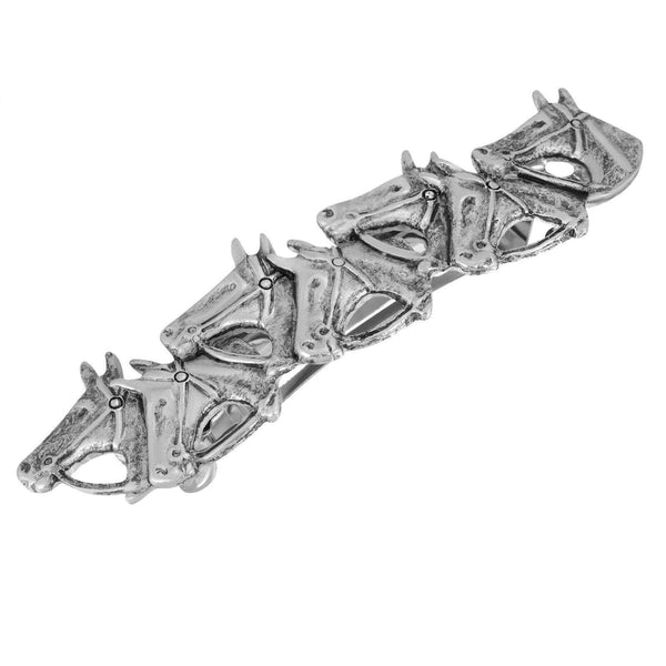 Racing Horses Antiqued Hair Barrette