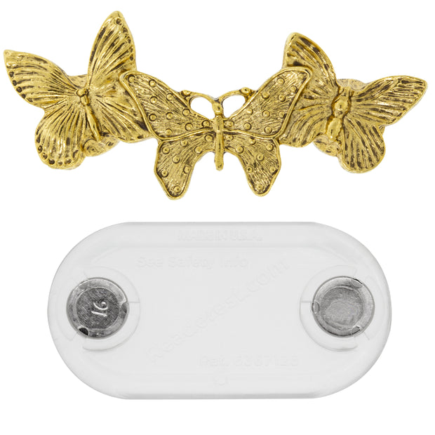 1928 Jewelry Magcessory Triple Butterfly Magnetic Jewelry Eyeglass Brooch