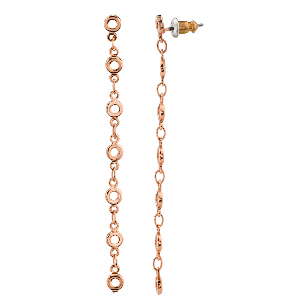 Round Link Linear Chain Earrings
