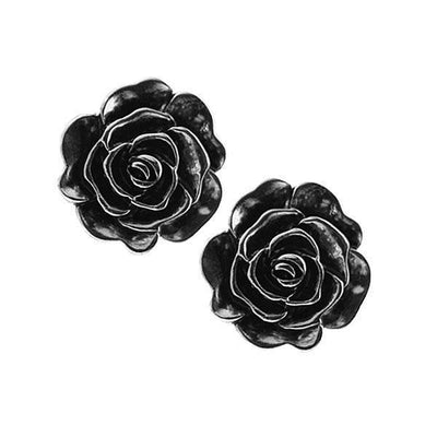 Silvertone Flower Stud Earrings
