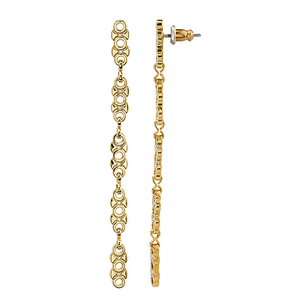 Linear Chain Link Earrings Gold