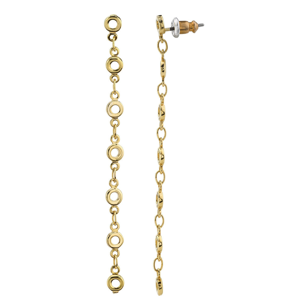 14K Gold Dipped Linear Chain Earring