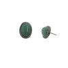 T.R.U. Antiqued Green Aventurine Gemstone Post Earrings