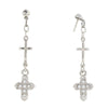 1928 Spiritual Multi Cross Crystal Dangle Earrings