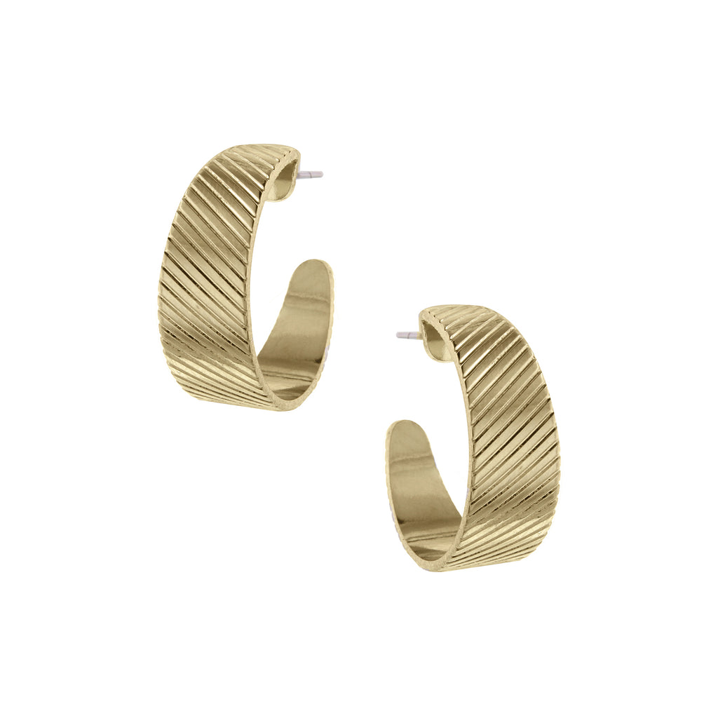 2028 Jewelry Diagonal Patterned Hoop Earrings