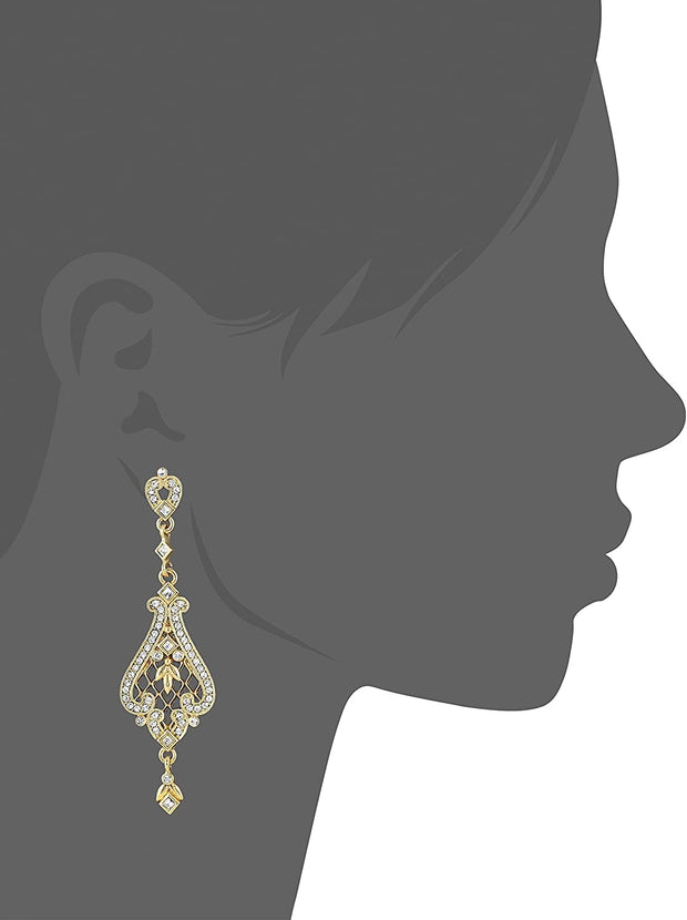 14K Gold Dipped Filigree Earrings Made With Crystal Swarovski Crystals