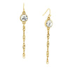 1928 Jewelry Round Crystal Chain Linear Drop Earrings