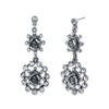 1928 Jewelry Crystal Flower Double Dangle Earrings