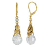 2028 Jewelry Clear Crystal Beaded Leaf Dangle Earrings
