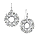 2028 Jewelry Round Art Deco Inspired Baguette Drop Earrings