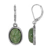 1928 Jewelry Oval Semi Precious Gemstone Drop Earrings