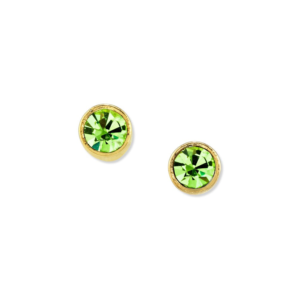 Light Green Round Crystal Tiny Stud Earring