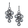 2028 Jewelry Round Crystal Cluster Link Chain Dangle Earrings