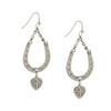 1928 Jewelry Horseshoe And Heart With Cross Dangle Earrings
