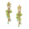 1928 Jewelry Winery Green Beaded Grape Leaf Dangle Earrings
