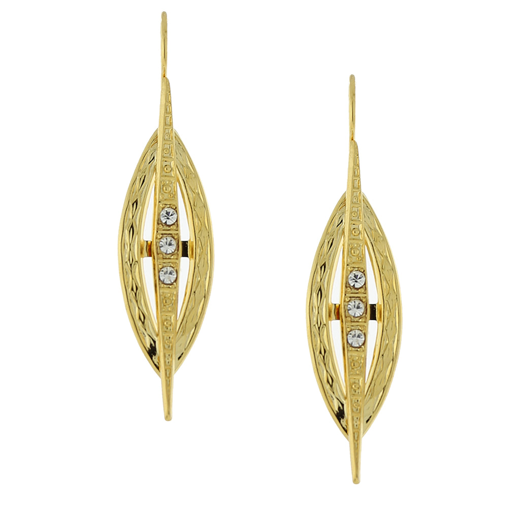 Crystal Dangle Earrings Gold