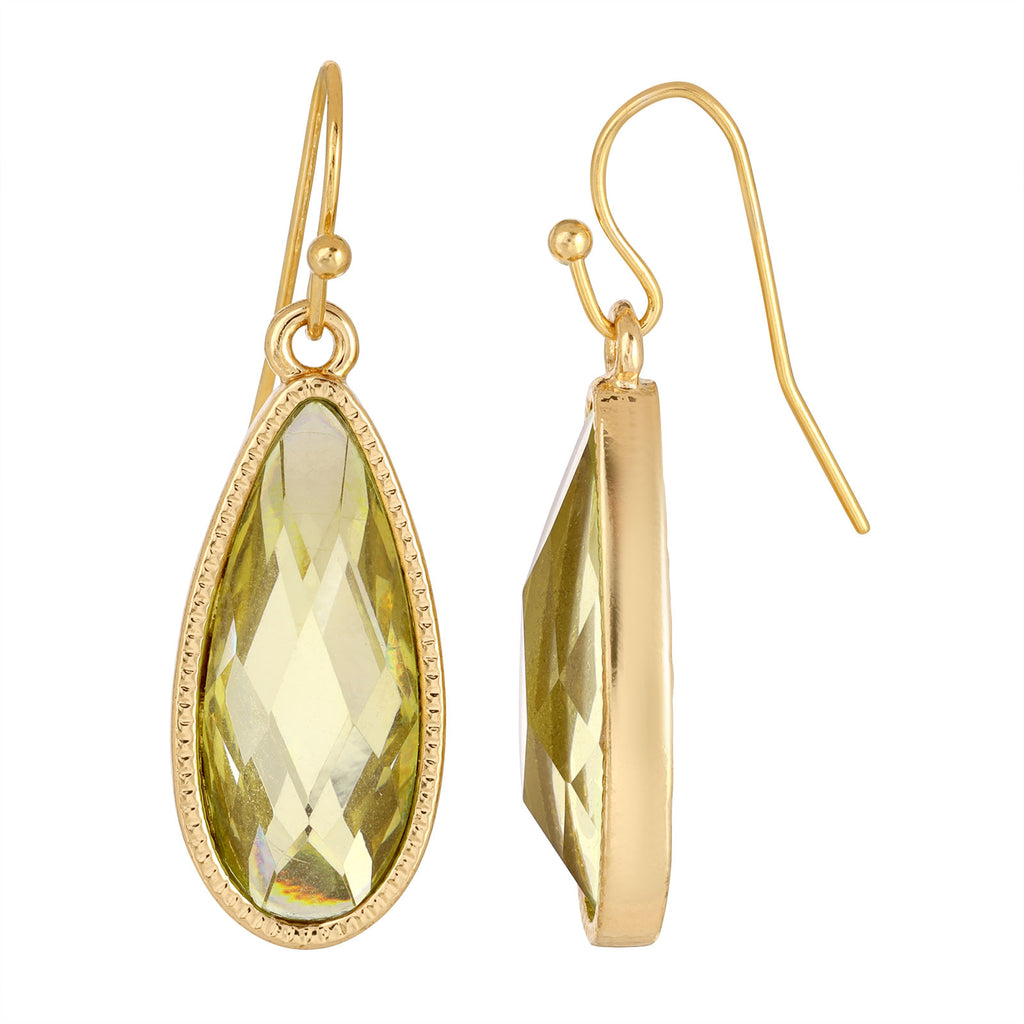 Gold-Tone Crystal Elongated Teardrop Earrings