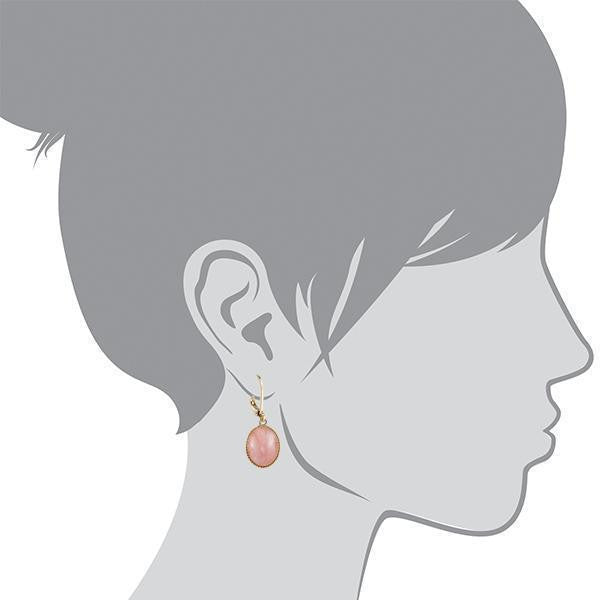 2028 semi precious rose quartz drop earrings