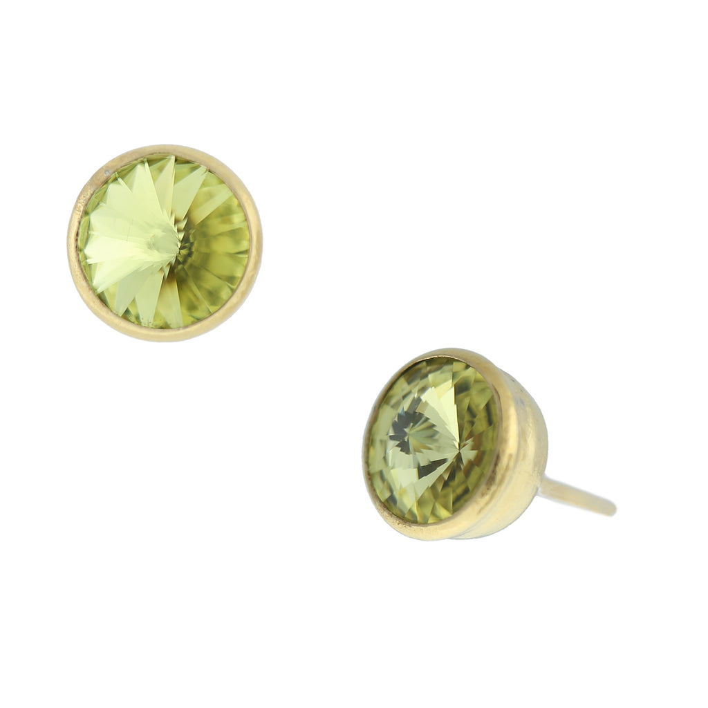 jonquil Gold Tone Round Sparkling Stud Earrings