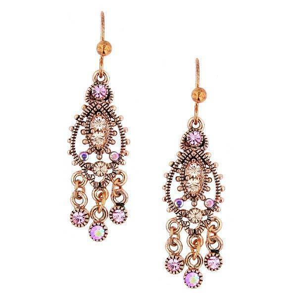 Pink And Peach Moroccan Chandelier Tribal Earrings