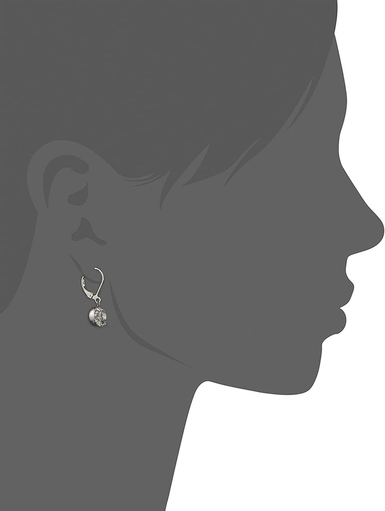 Round Genuine Austrian Crystal Drop Earrings Silhouette