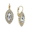 2028 Jewelry Crystal Clear Navette Leverback Earrings