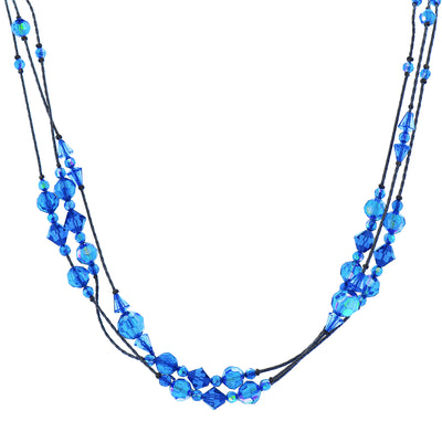 Ab Beaded Strand Necklace 16   19 Inch Adjustable