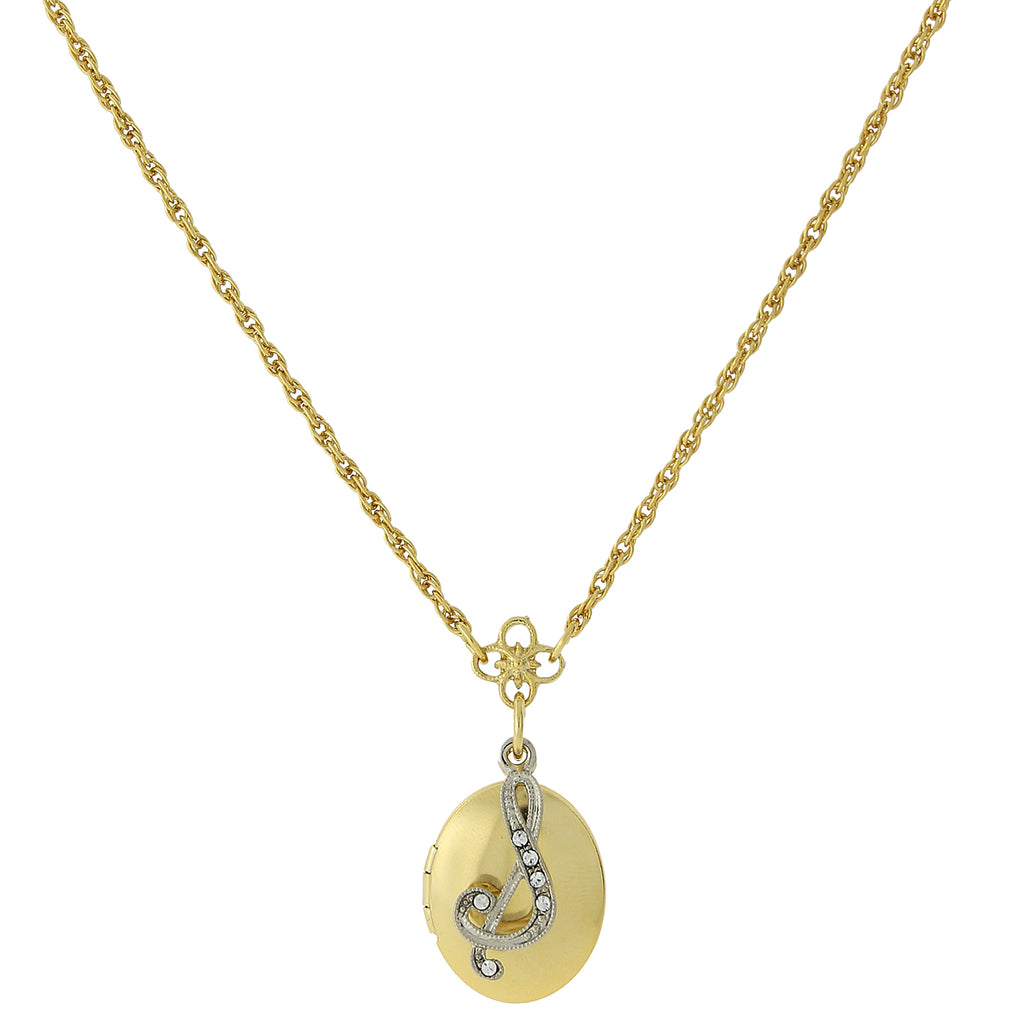 Gold Tone Locket And Silver Tone Crystal Initial Necklaces S