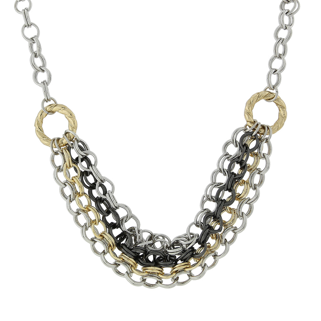 Mixed Metal Chain Necklace 18 In