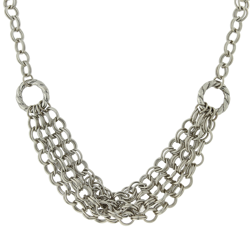 Silver Tone Chain Necklace 18 In
