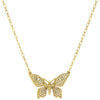 1928 Jewelry Gold Filigree Butterfly Pendant Necklace 16