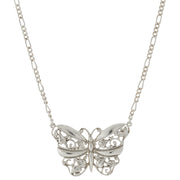 Classic Filigree Butterfly Pendant Necklace 16" + 3" Extender