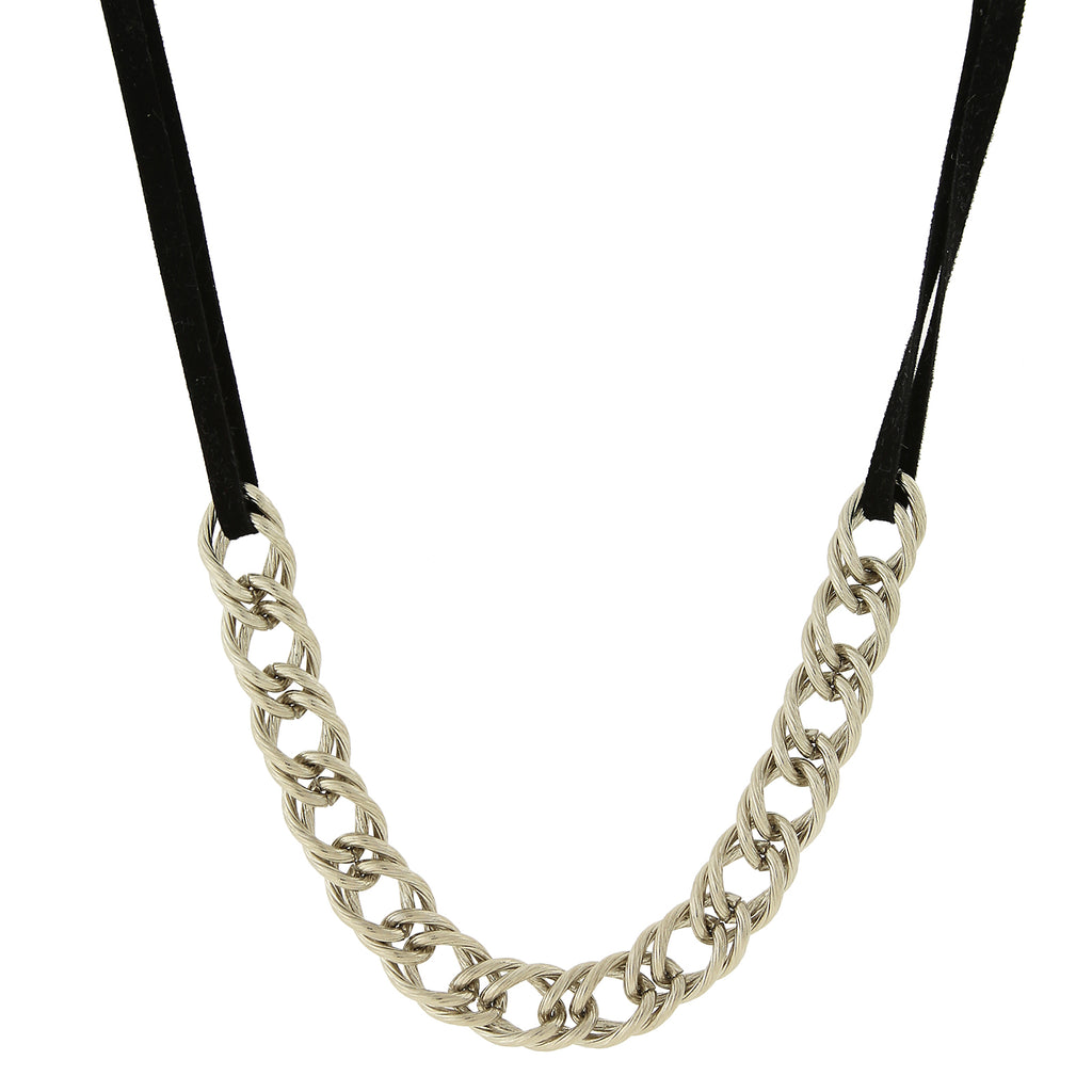 Silver Tone Chain Necklace 16   19 Inch Adjustable