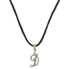 1928 Jewelry Crystal Initial Black Cord Necklace 14