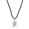 1928 Jewelry Crystal Initial Black Cord Necklace 14