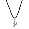 1928 Jewelry Crystal Initial Black Cord Necklace 14