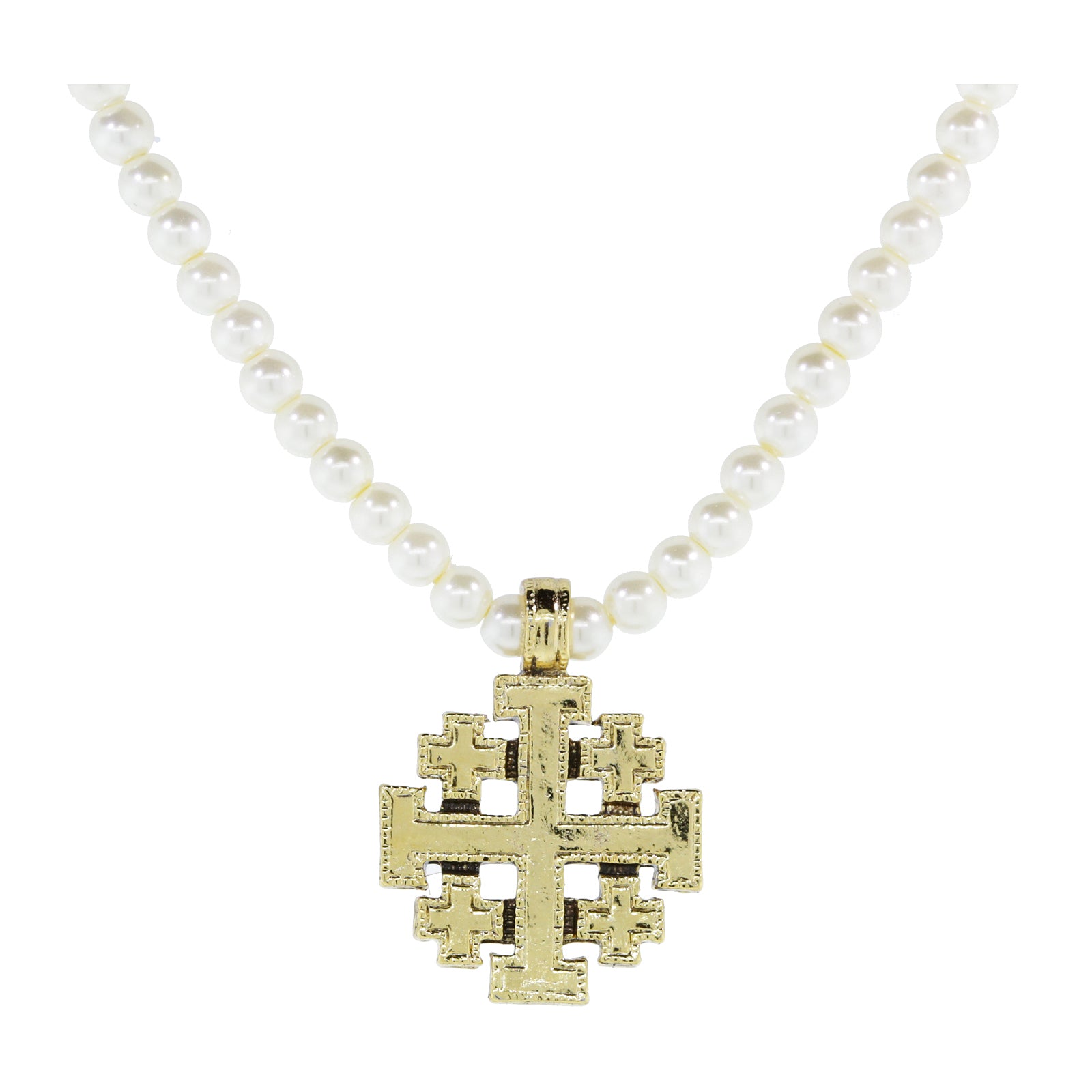 14K Gold Jerusalem Cross Pendant with Cubic Zirconia Stones – Jerusalem  Designer Studio