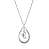 1928 Jewelry Pewter Horseshoe Crystal Initial Necklace 16