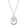 1928 Jewelry Pewter Horseshoe Crystal Initial Necklace 16