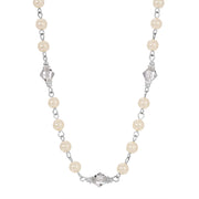 Isles Crystal Faux Pearl Strand Necklace 15" + 3" Extender