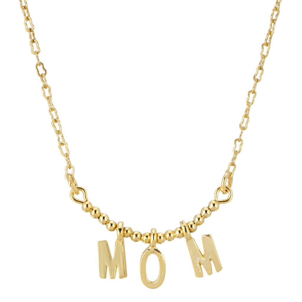 Initial Mom Necklace 16" + 3" Extender