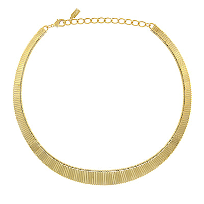 14K Gold Dipped Collar Necklace 18 In Adj