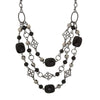 2028 Jewelry Black & Hematite Beaded Layer Necklace 18