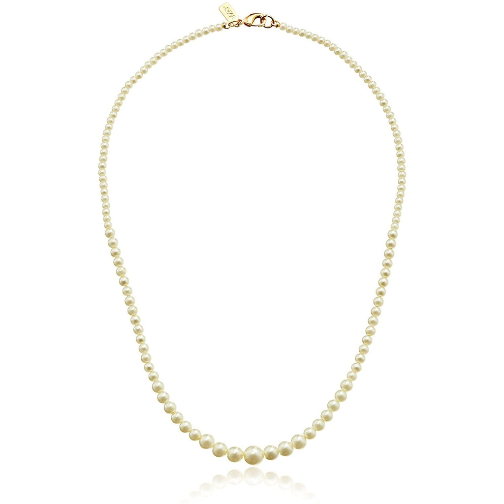 Bridal Eloquence 18" Delicate Graduated Faux Pearl Necklace