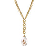 2028 Jewelry Light Topaz Color Crystal Teardrop Briolette Y-Necklace 16