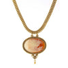 Antiquities Couture Carnelian Red Cameo Twin Muse & Bird Pendant Necklace 17